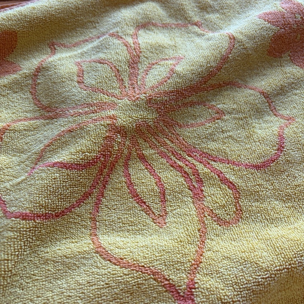 2 Vintage 90s Hibiscus Beach Towels Multicolor Embroider Appliqué Tropical‎ Boho - Picture 16 of 16
